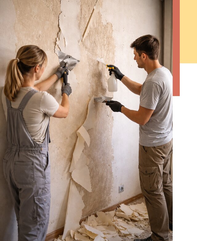 Снятие старых обоев в Прокопьевске от 5427 руб. под ключ недорого | ОТДЕЛОЧНИК-Прк