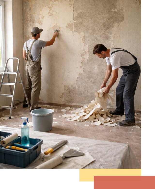 Снятие старых обоев в Прокопьевске быстро и качественно