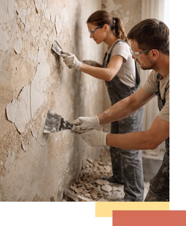 Снятие старой шпаклевки и подготовка поверхностей в Прокопьевске