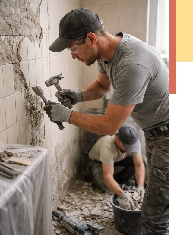 Демонтаж плитки со стен в Прокопьевске от 879 руб. — быстро и недорого | ОТДЕЛОЧНИК-Прк