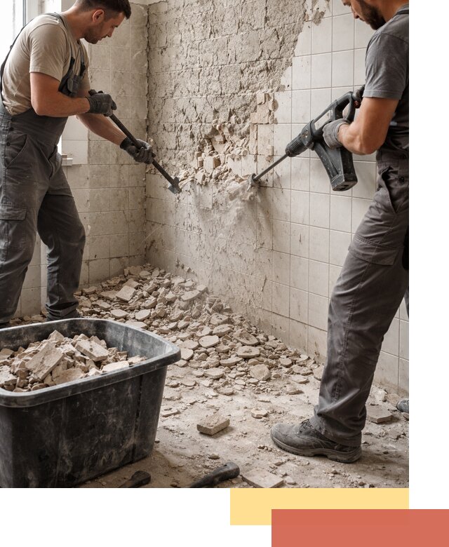 Демонтаж плитки со стен в Прокопьевске быстро и аккуратно