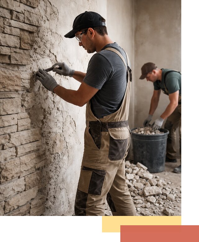 Демонтаж декоративного камня в Прокопьевске профессионально и безопасно