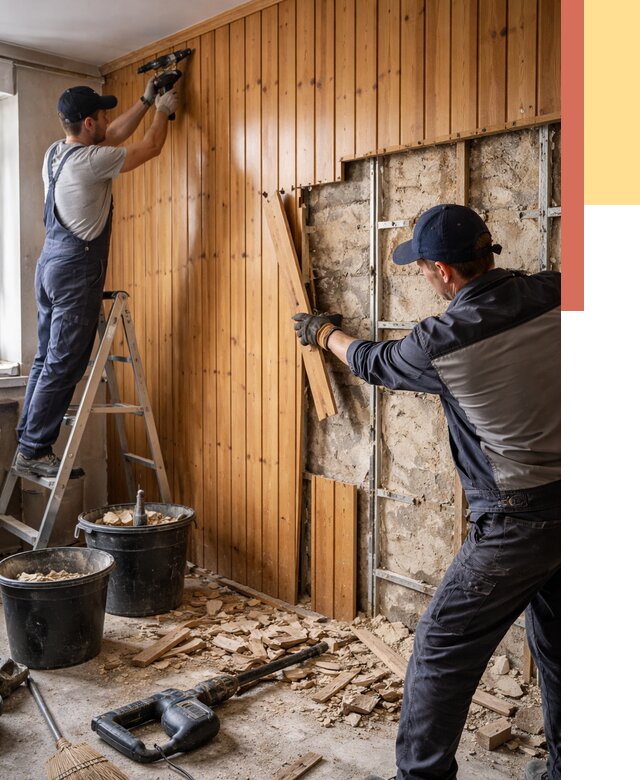 Демонтаж вагонки со стен в Прокопьевске от 1499 руб. — снятие, удаление, срочно | ОТДЕЛОЧНИК-Прк