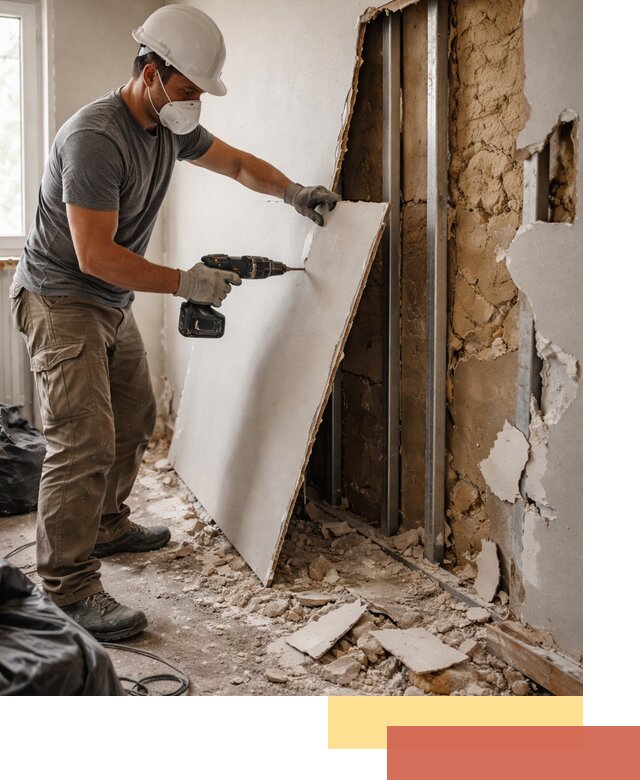 Демонтаж гипсокартона со стен в Прокопьевске качественно и быстро