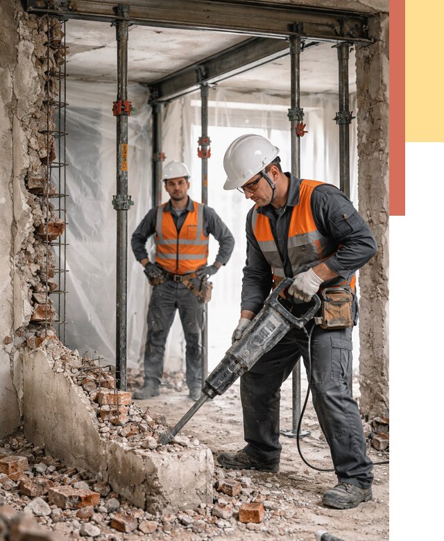 Снос несущих стен в Прокопьевске от 10595 руб. — демонтаж несущей стены под ключ | ОТДЕЛОЧНИК-Прк