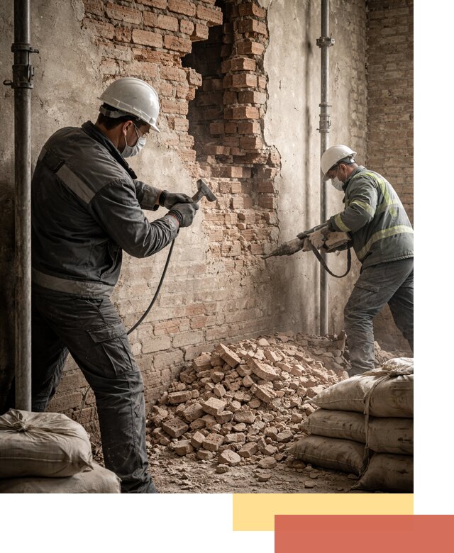 Демонтаж кирпичных стен в Прокопьевске быстро и безопасно