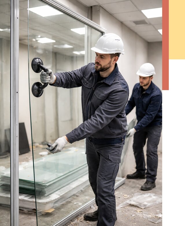 Демонтаж стеклянных перегородок в Прокопьевске от 3308 руб. — быстро и недорого | ОТДЕЛОЧНИК-Прк