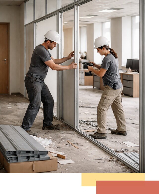 Демонтаж алюминиевых перегородок в Прокопьевске быстро и аккуратно