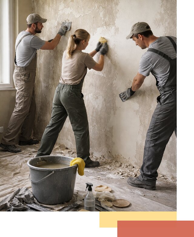 Очистка стен от клея и грунтовки в Прокопьевске качественно и быстро