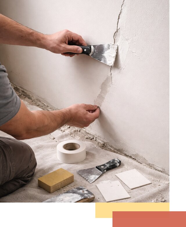 Заделка трещин и сколов в стенах и потолках в Прокопьевске