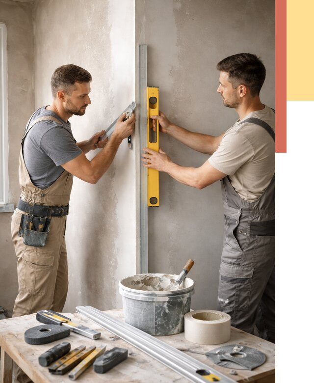 Выведение углов стен в Прокопьевске от 1912 руб. быстро и недорого | ОТДЕЛОЧНИК-Прк