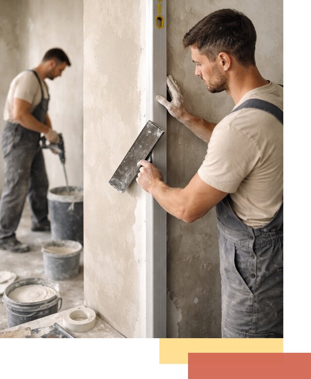 Выведение углов стен в Прокопьевске: монтаж и оштукатуривание