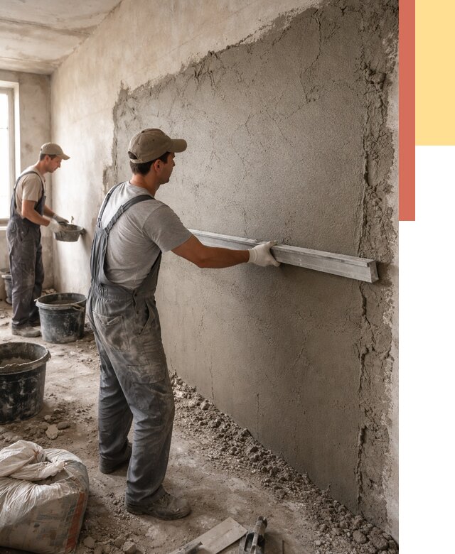 Цементная штукатурка стен в Прокопьевске от 4652 руб/м2 — быстро и недорого | ОТДЕЛОЧНИК-Прк