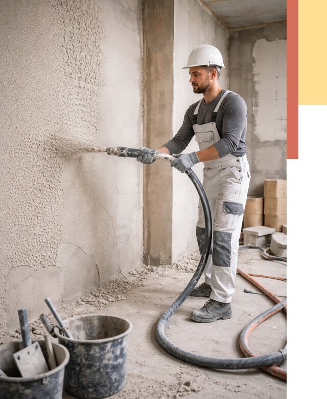 Машинная штукатурка стен в Прокопьевске под ключ от 6719 руб./м2 | ОТДЕЛОЧНИК-Прк