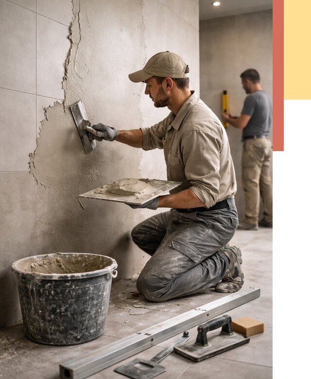 Штукатурка стен в ванной в Прокопьевске от 4652 руб./м² — выравнивание под ключ | ОТДЕЛОЧНИК-Прк