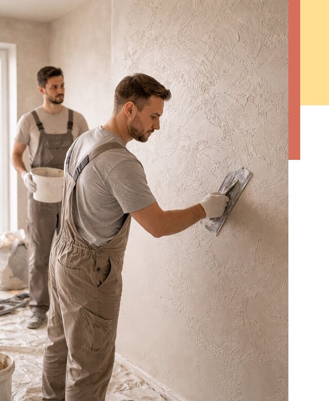 Фактурная штукатурка стен в Прокопьевске от 4342 руб./м² — заказать под ключ | ОТДЕЛОЧНИК-Прк