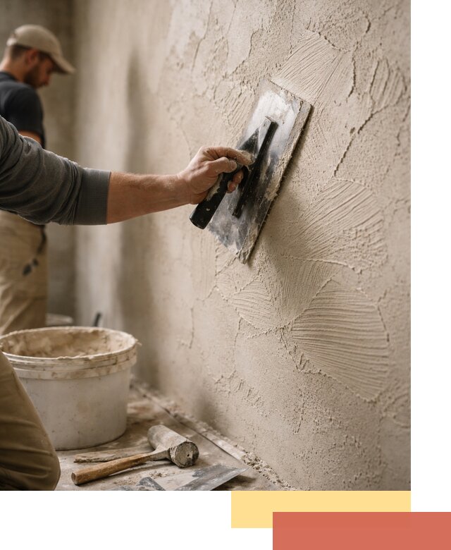 Фактурная штукатурка стен в Прокопьевске — монтаж, отделка, реставрация