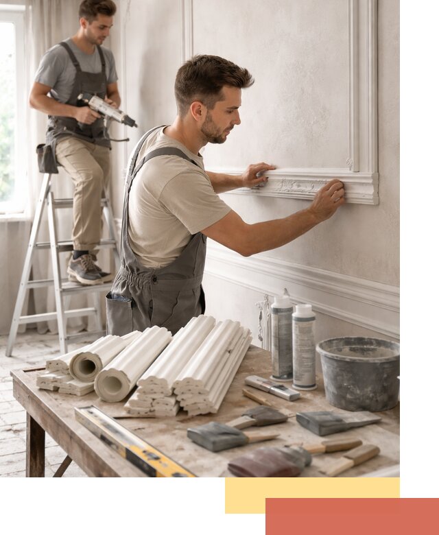 Монтаж лепнины на стены в Прокопьевске профессионально и качественно