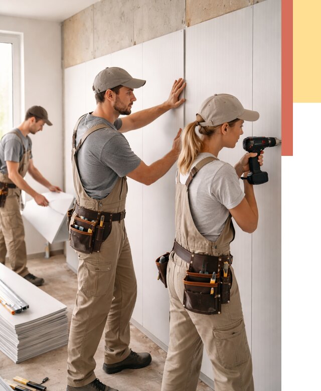 Монтаж ПВХ панелей на стены в Прокопьевске от 465 руб/м2 — быстро и недорого | ОТДЕЛОЧНИК-Прк