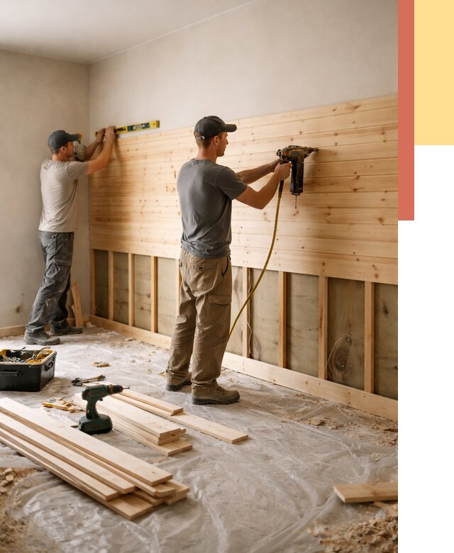 Монтаж деревянной вагонки на стены в Прокопьевске от 7753 руб. | Услуги монтажа вагонки | ОТДЕЛОЧНИК-Прк