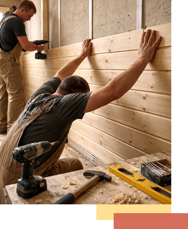 Монтаж деревянной вагонки на стены в Прокопьевске быстро и качественно