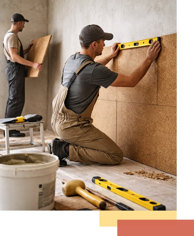 Монтаж пробковых панелей на стены в Прокопьевске быстро и качественно