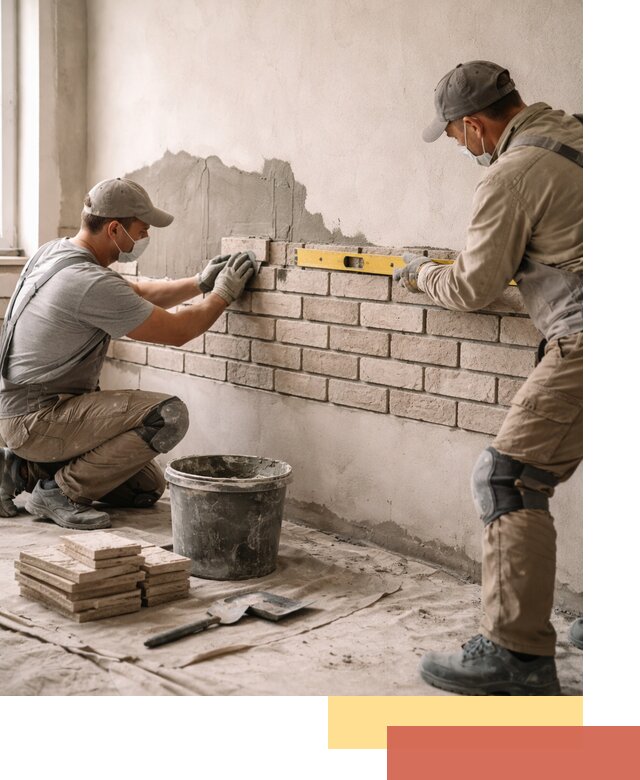 Монтаж декоративного кирпича профессионально в Прокопьевске