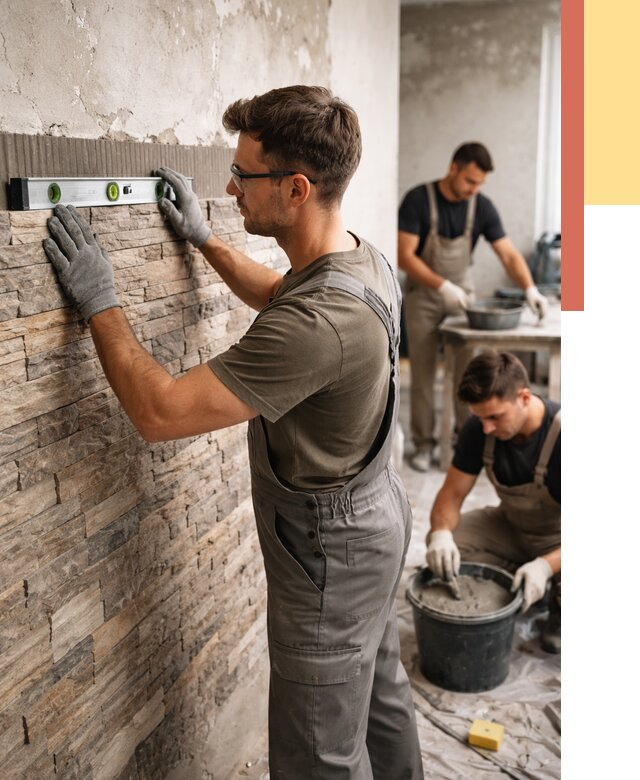 Монтаж искусственного камня в Прокопьевске от 4652 руб. под ключ | ОТДЕЛОЧНИК-Прк