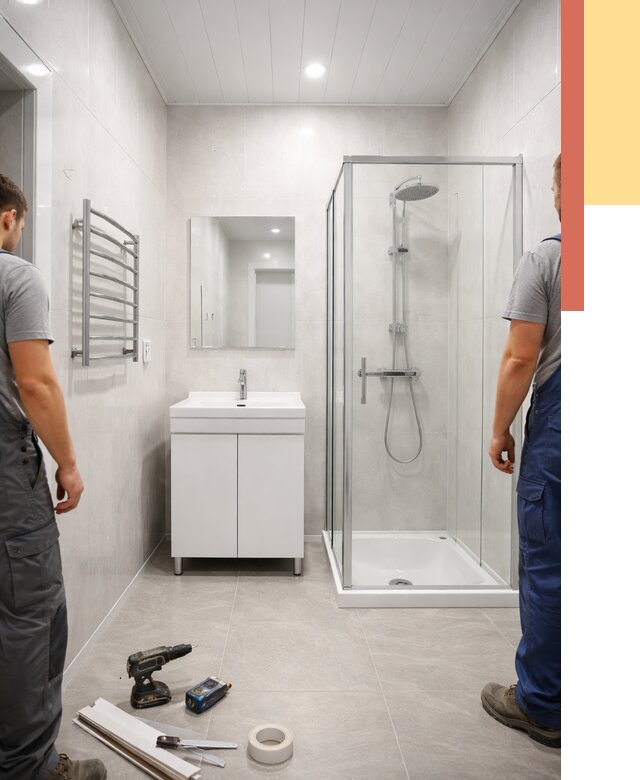 Отделка ванной комнаты панелями ПВХ в Прокопьевске от 4652 руб. за м2 | ОТДЕЛОЧНИК-Прк