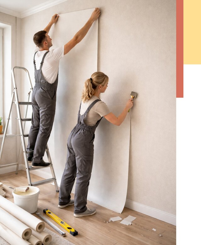 Поклейка флизелиновых обоев в Прокопьевске от 6202 руб. | Быстро и недорого — ОТДЕЛОЧНИК-Прк