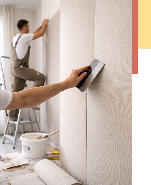 Поклейка текстильных обоев в Прокопьевске от 4652 руб. под ключ | ОТДЕЛОЧНИК-Прк