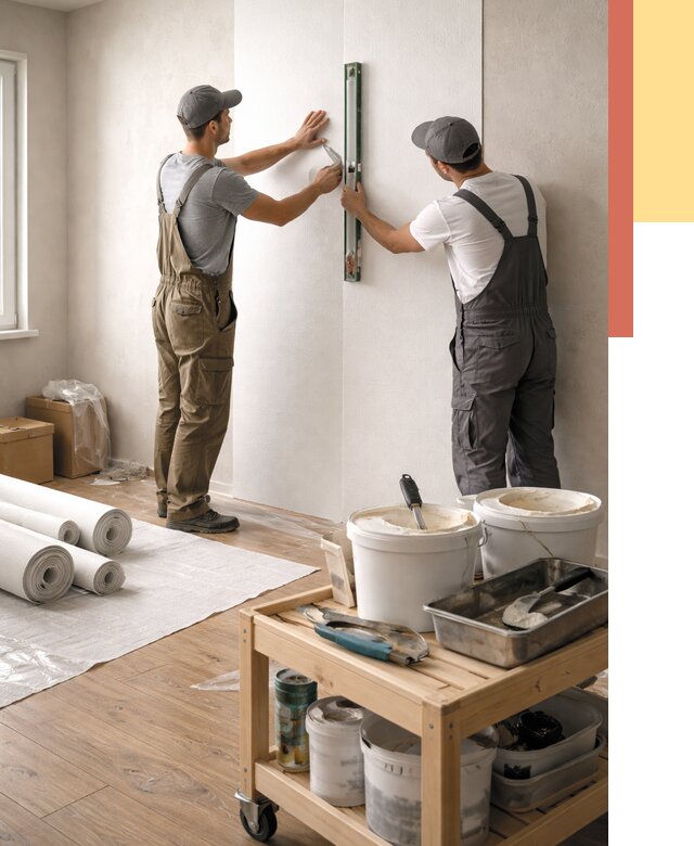 Поклейка стеклообоев в Прокопьевске от 6719 руб. за м2 — быстро и недорого | ОТДЕЛОЧНИК-Прк