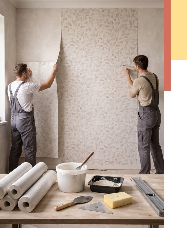 Поклейка обоев с подбором рисунка в Прокопьевске от 3618 руб. | ОТДЕЛОЧНИК-Прк - быстро и недорого