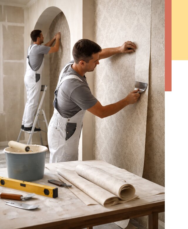 Поклейка обоев на сложные стены в Прокопьевске от 2894 руб. под ключ | ОТДЕЛОЧНИК-Прк