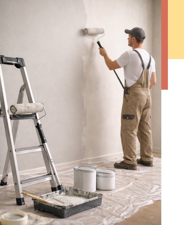 Покраска стен латексной краской в Прокопьевске от 4652 руб. за м2 | ОТДЕЛОЧНИК-Прк