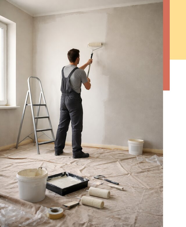 Покраска стен моющейся краской в Прокопьевске от 362 руб./м² — быстро и недорого | ОТДЕЛОЧНИК-Прк