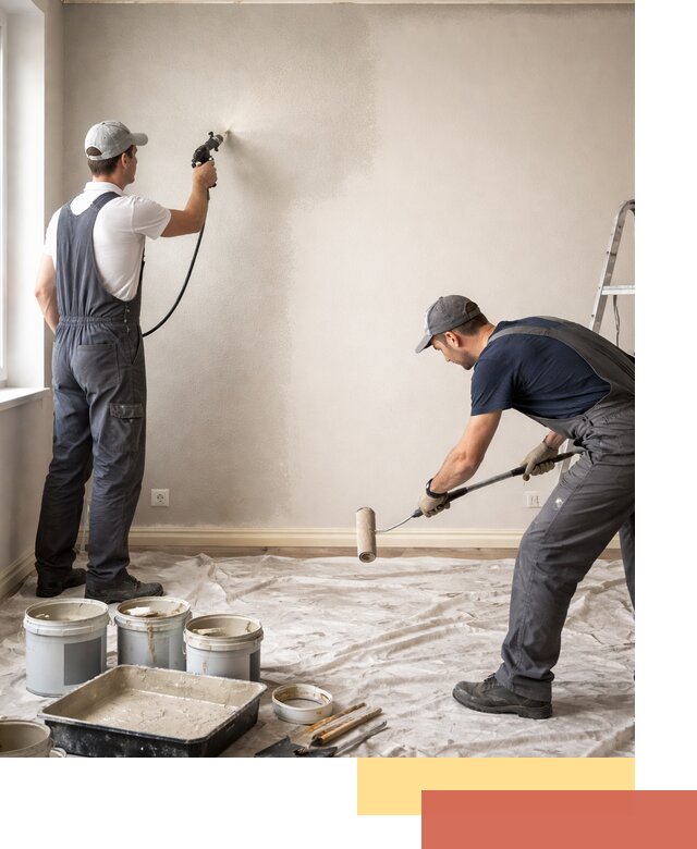 Покраска стен моющейся краской и защита поверхностей в Прокопьевске