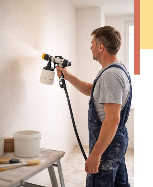 Покраска стен краскопультом в Прокопьевске от 7753 руб. — механизированная покраска | ОТДЕЛОЧНИК-Прк