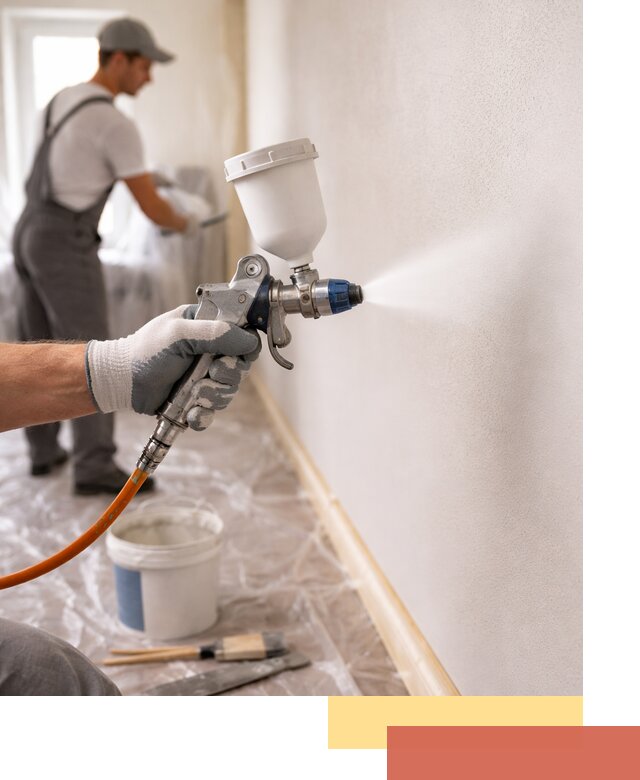 Покраска стен краскопультом в Прокопьевске быстро и качественно