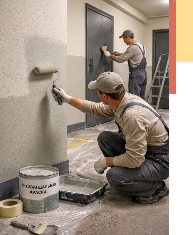 Покраска стен антивандальной краской в Прокопьевске от 4652 руб./м² под ключ | ОТДЕЛОЧНИК-Прк