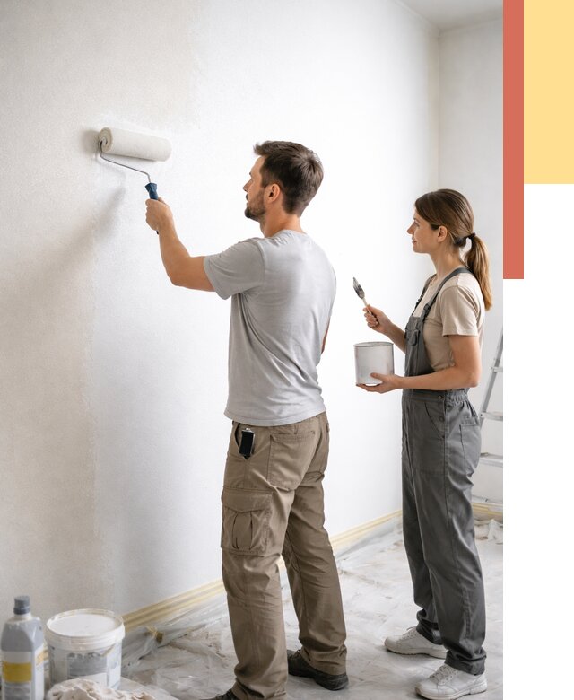 Окраска стен по стеклохолсту в Прокопьевске от 4652 руб/м² под ключ | ОТДЕЛОЧНИК-Прк