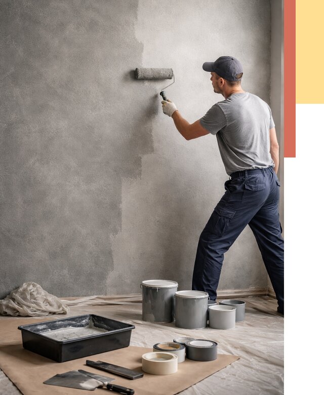 Покраска стен под бетон в Прокопьевске от 672 руб. за м2 — быстро и недорого | ОТДЕЛОЧНИК-Прк