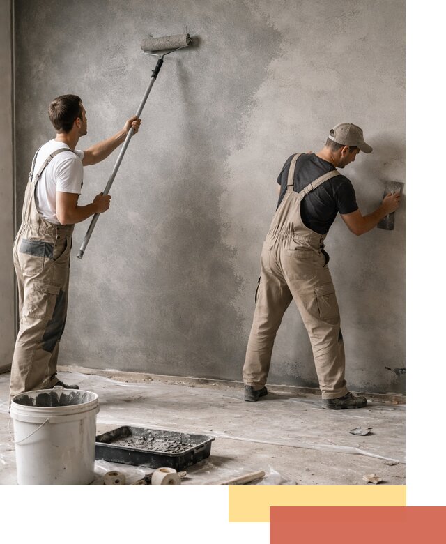 Покраска стен под бетон в Прокопьевске профессионально и недорого