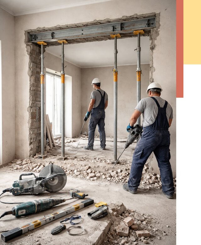 Прорезка проема в стене в Прокопьевске от 4652 руб. — быстро и недорого | ОТДЕЛОЧНИК-Прк