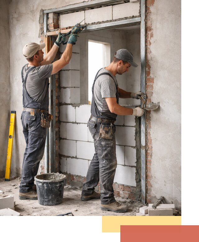 Закладка дверного проема под ключ в Прокопьевске: демонтаж, монтаж, отделка