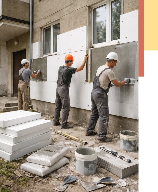 Утепление стен пенопластом в Прокопьевске от 1809 руб. — недорого и под ключ | ОТДЕЛОЧНИК-Прк