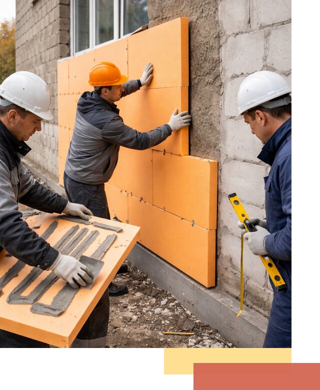 Утепление фасада пеноплексом под ключ в Прокопьевске