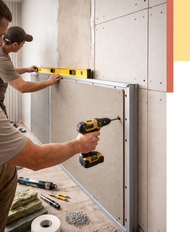 Шумоизоляция стен панелями ЗИПС в Прокопьевске от 2274 руб./м² под ключ | ОТДЕЛОЧНИК-Прк