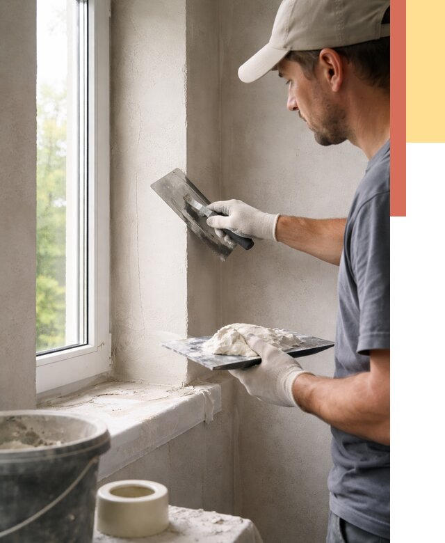 Штукатурка откосов в Прокопьевске от 4652 руб/м² — услуги и выравнивание под ключ | ОТДЕЛОЧНИК-Прк