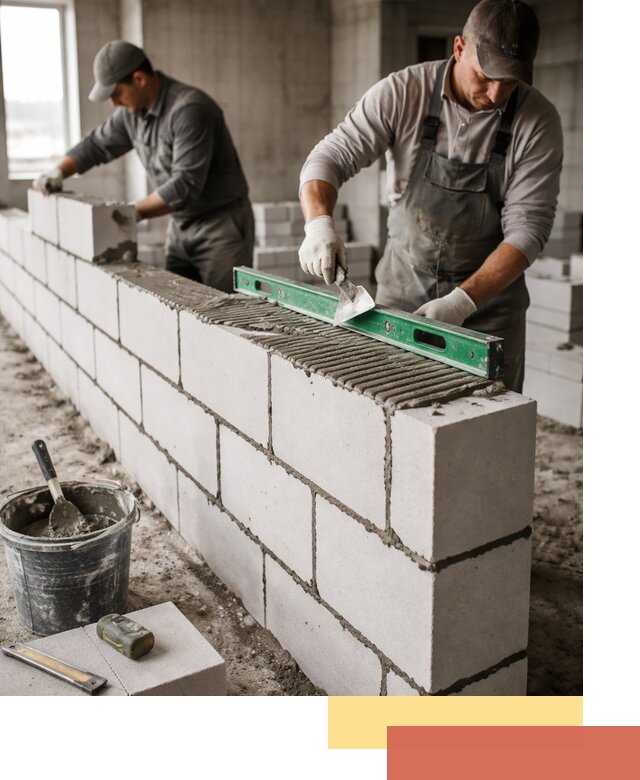 Кладка перегородок из газобетона в Прокопьевске быстро и качественно